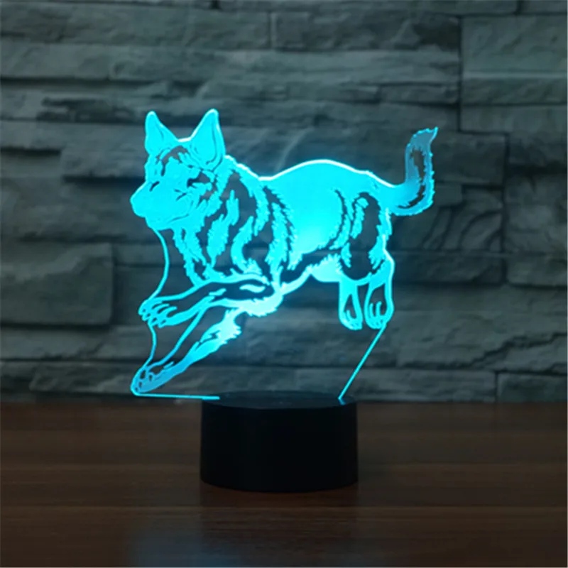 

Collie Dog Lamp 3D Night Light Kids Toy LED 3D Touch Table Lamp 7 Colors Flashing LED Light Christmas Decorations for Home