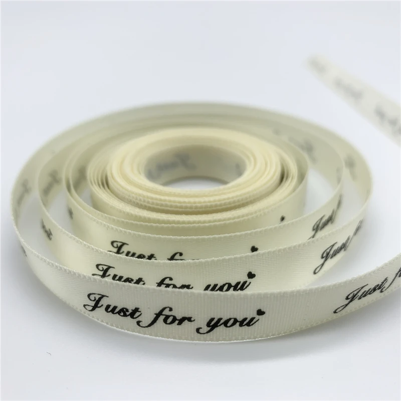 5yards 25mm Polyester Ribbon Printed Just For You Handmade Romantic Ribbon