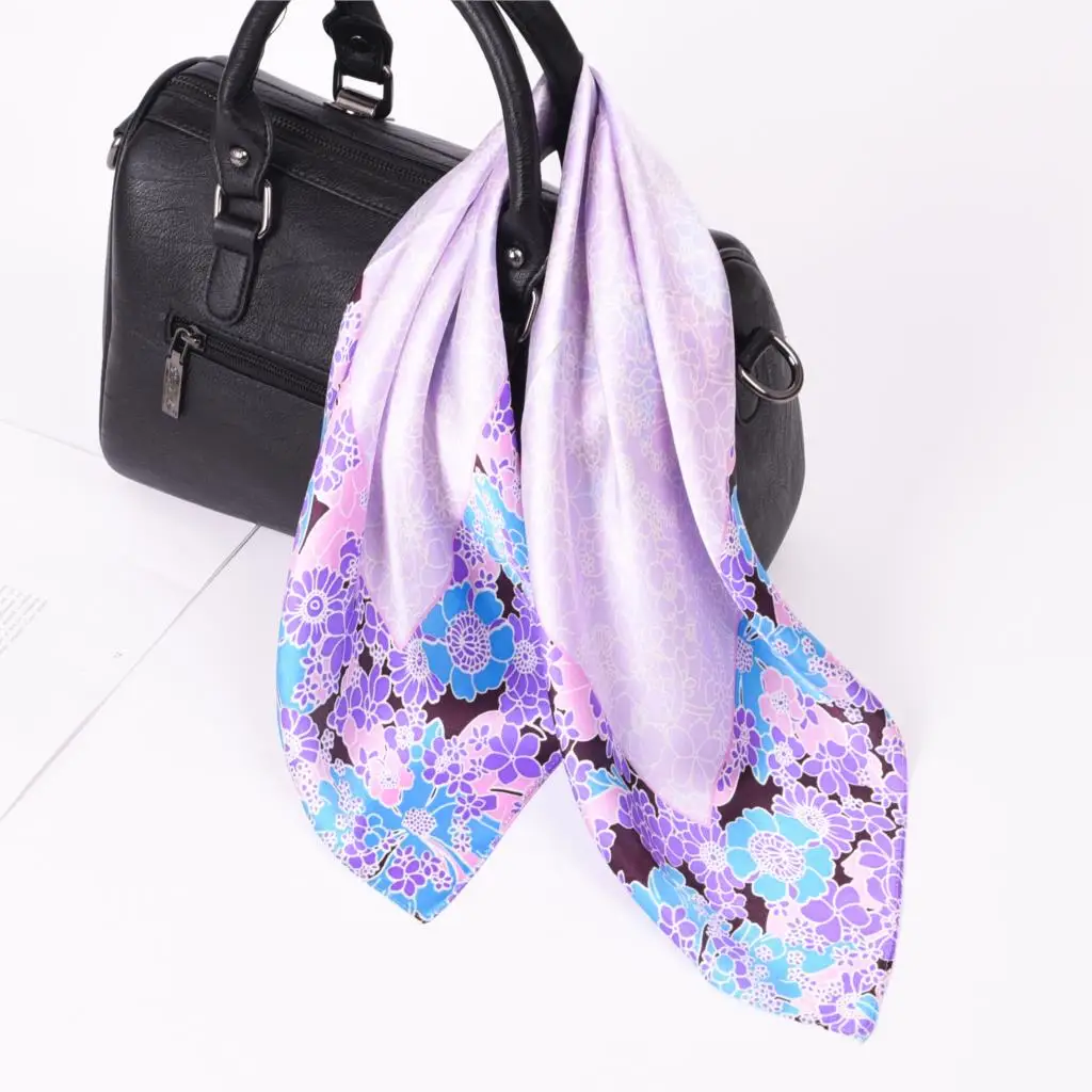 Buy 100 Silk Purple Scarf For Hair Ladies Thin Fashion Square Silk Scarves