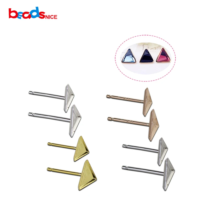 

Beadsnice ID27000 pure 925 sterling silver triangle stud earing for your elegant design