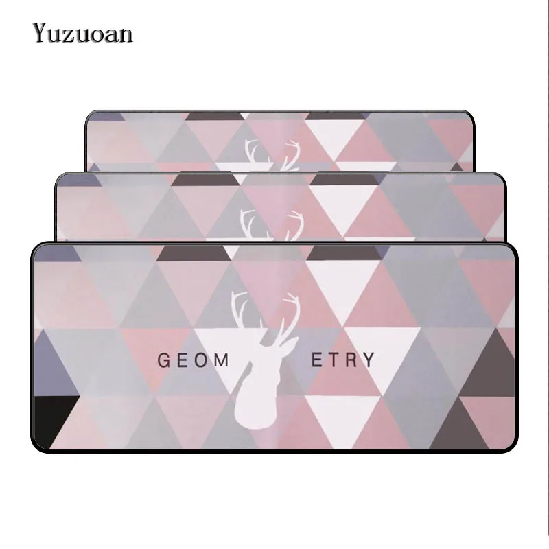 

Yuzuoan DIY Deer on Colored marble Customize 900*400*3mm Large Gaming Computer Laptop Mice Large White Lock Edge Desk Mouse Pad