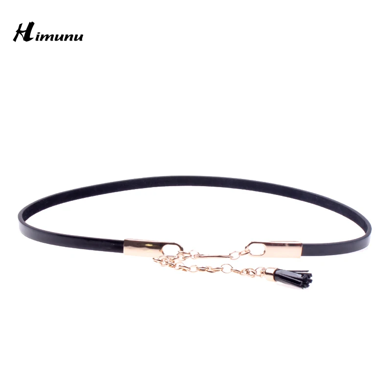 

Tassel Patent leather Cowskin Genuine Leather bottom Connection buckle Thin Female Belts for Women Girdles Candy colors