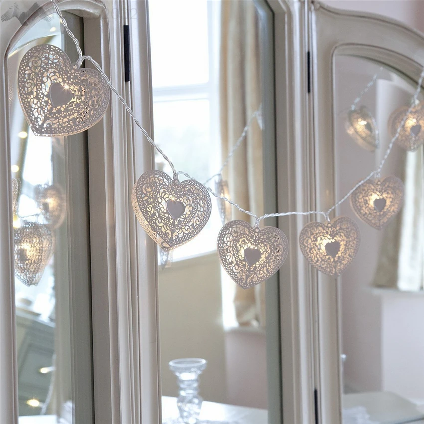 heart string lights battery operated