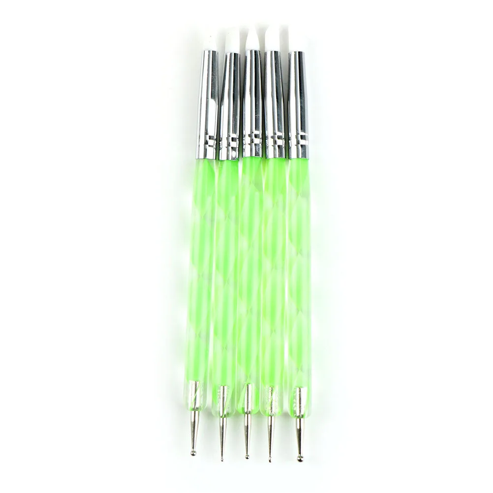 5pcs/8pcs 2 Way Pottery Clay Ball Styluses Tools Polymer Clay Sculpture Tool Nail Art Tools Silicone Color Shapers Dotting Tool