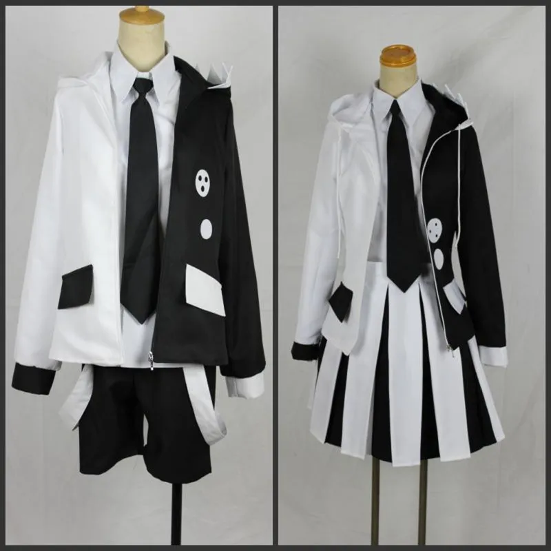 Anime Danganronpa V3: Killing Harmony Monokuma Unisex Cosplay Costume Coat, Shirt, Tie, Skirt(Or Pants), Socks