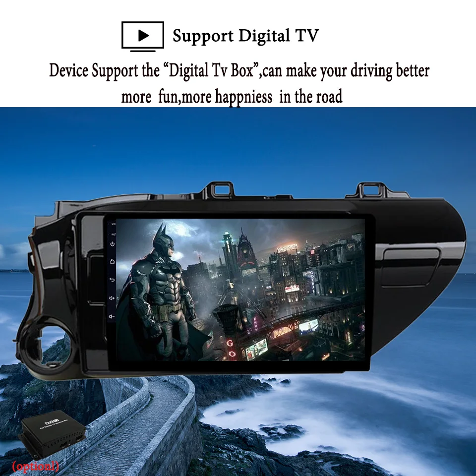 Discount 10.1" 4G RAM 8 cores Android 9.1 Car DVD GPS Navigation For TOYOTA Hilux 2016 2017 audio stereo car radio headunit Tape Recorder 17