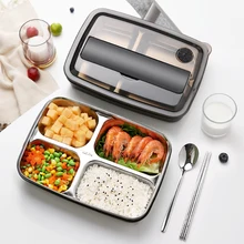 Oneisall Bento Ланч-бокс кухонный пищевой контейнер из нержавеющей стали Пластиковый 1200 мл ланчбокс для детей с подогревом Ланч японский стиль