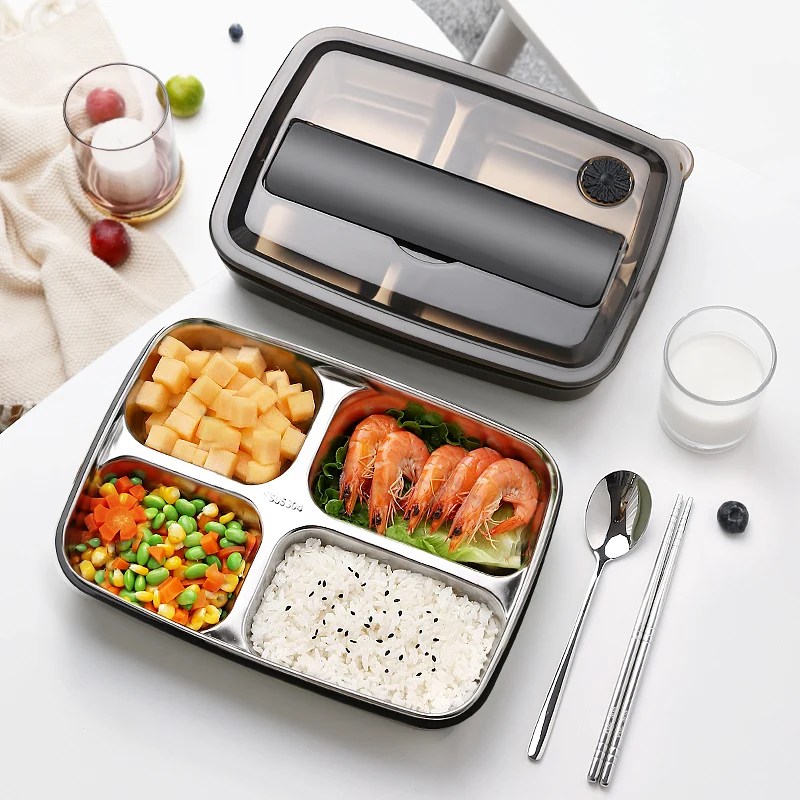 Oneisall Bento Ланч бокс кухонный пищевой контейнер из нержавеющей стали пластик 1200 мл