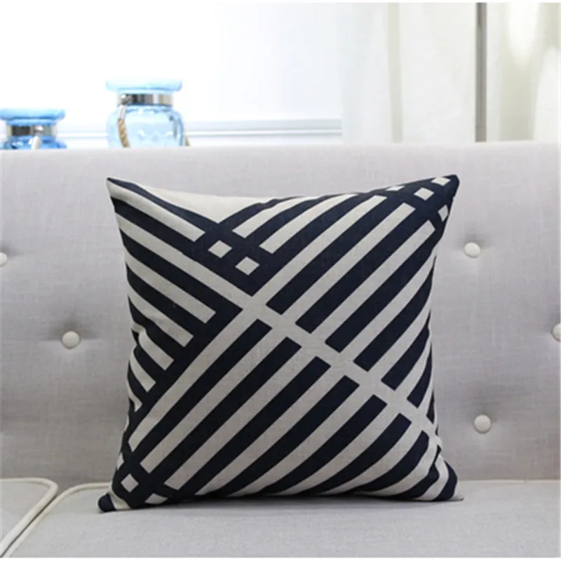 Декоративная наволочка для подушки, черно-белый(бежевый) геометрический чехол для подушки для дивана, домашнего автомобиля, геометрические Cojines 45x45 см - Цвет: 9