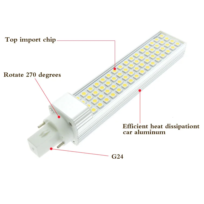 G24 Светодиодные лампы g24d3-1 g24d-1 led g24d-2 светодиодные лампы Bombillas лампа 5 Вт, 7 Вт, 9 Вт, 12 Вт, 15 Вт SMD5050 G24d-3 g24 2 pin AC85-265V 110V 220V