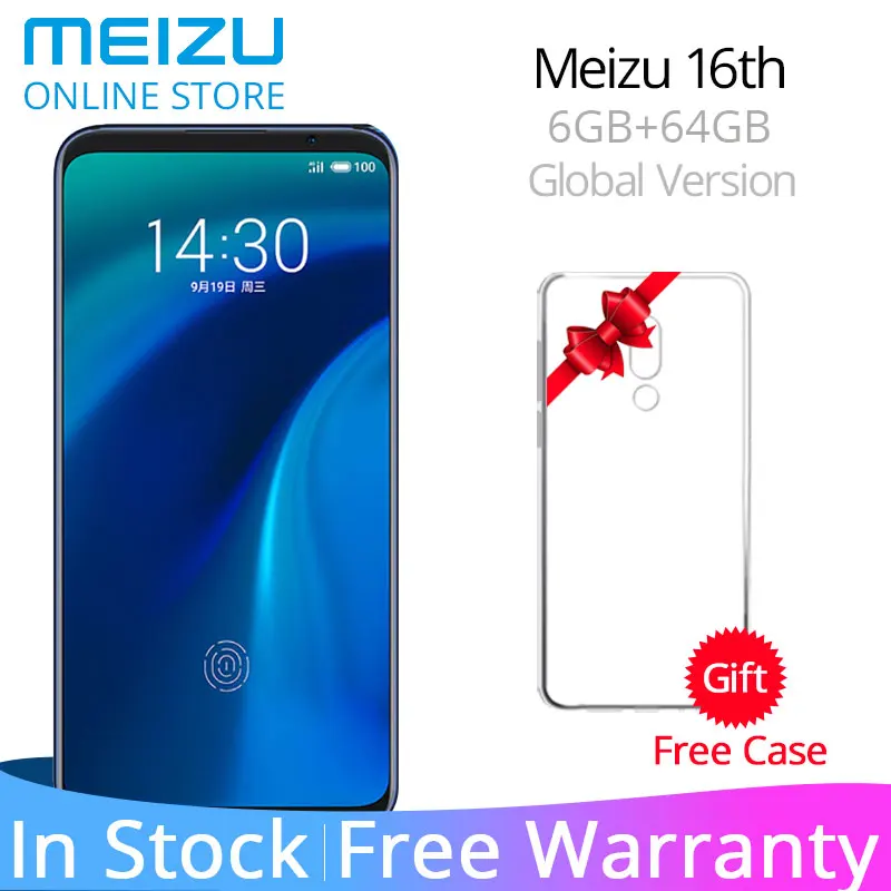 

Original Meizu 16th 16 th Global Version 6GB RAM 64GB ROM Smartphone Snapdragon 845 Octa Core 6.0" 2160x1080P Screen Fingerprint