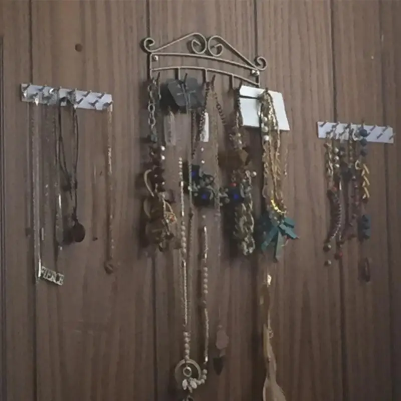 9 в 1 клейких настенный крючки для хранения ювелирных изделий ключ органайзер вешалка для ожерелья крюк