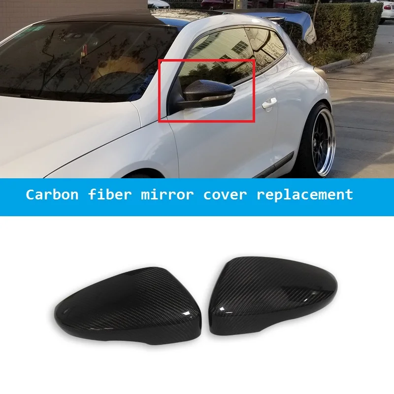 for VW Volkswagen Passat CC B7 Beetle EOS Scirocco R Line Jetta GLI Carbon Fiber Side Wing Mirror Cover Replacement Accessories wisengear led turn signal corner light lamp door rearview mirror cover cap for volkswagen vw beetle cc passat b7 jetta mk6 eos