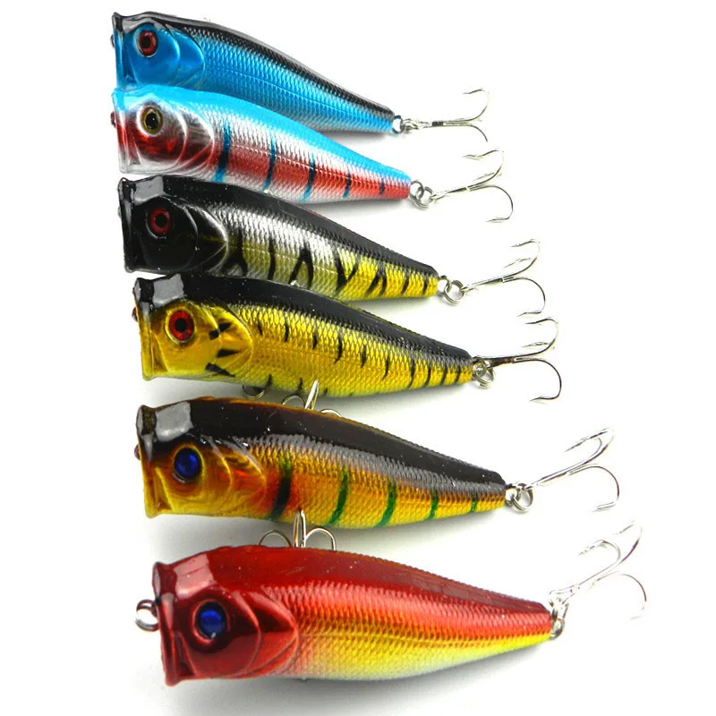 

6PCS/lot pcs Big Popper Fishing Lure 3D Eyes Bait iscas artificiais para pesca Crankbait Japan fishing wobblers YE-64DBZY