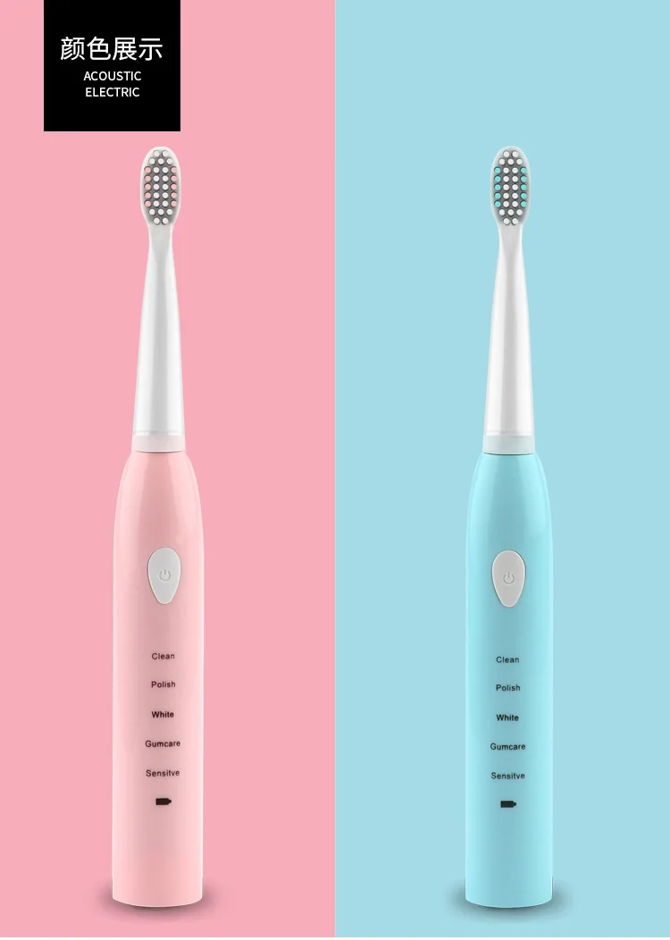 Escova de Dentes Classes de Adultos a Vibração da Onda Sonora Elétrica Cinco Sónica Recarregável Usb Atualizado 4 Pele Macia Escovas 12 High Quality Beleza e saúde