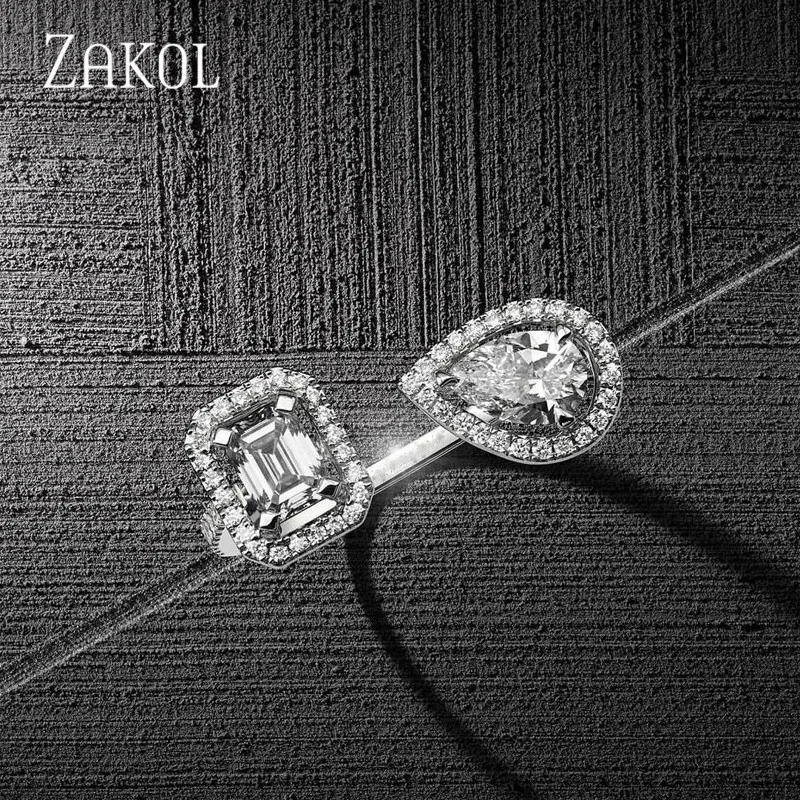 Модный дизайнерский комплект ювелирных изделий от бренда ZAKOL, серьги с чешским камнем, браслет и кольцо на запястье для женщин, помолвка, FSSP3011