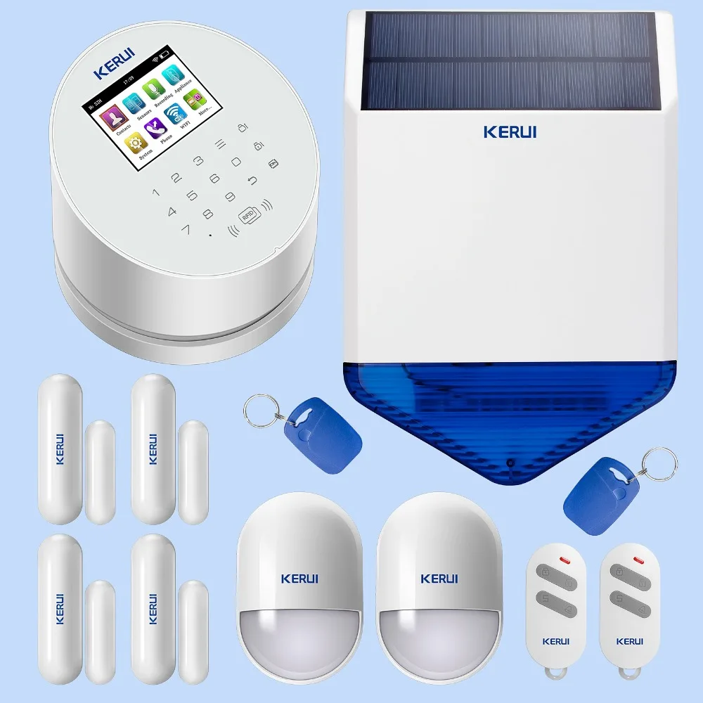 KERUI W2 Wireless WIFI GSM PSTN Alarm System Smart Home Security Burglar Alarm Door Open Reminde System DIY Alarm Siren Kits KERUI W2 Wireless WIFI GSM PSTN Alarm System Smart Home Security Burglar Alarm Door Open Reminde System DIY Alarm Siren Kits