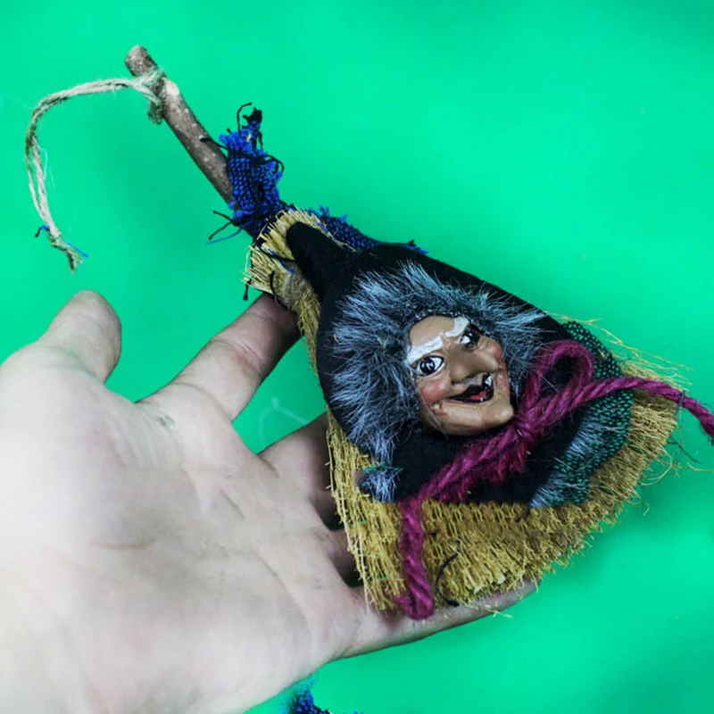 

10pcs/lot 30cm halloween ghost hanging witch besom halloween decoration Free shipping