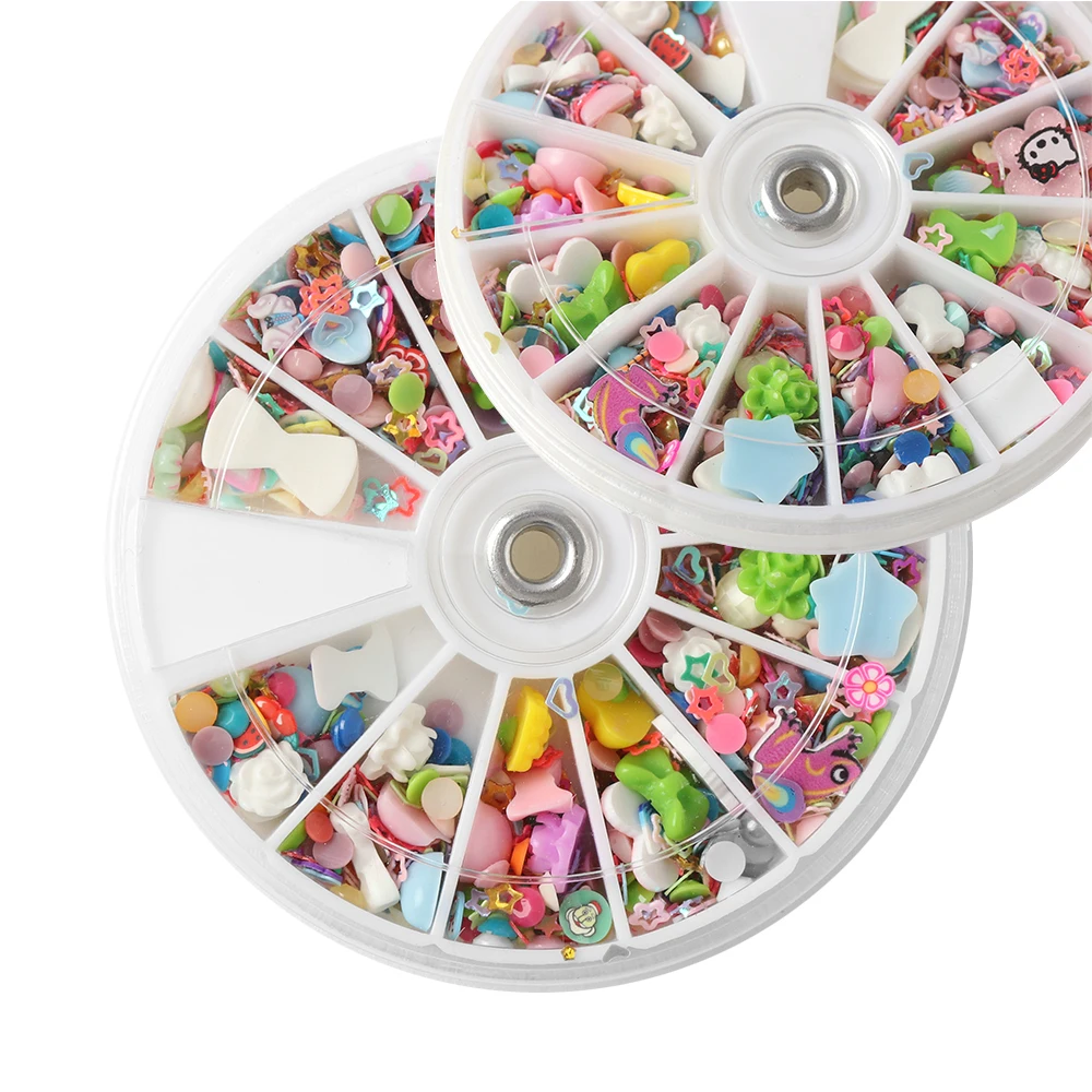 

1200Pcs Elegant New Fashion 3D Flower Nail Art Sticker Dried DIY Acrylic Decoration Nail Art Decoration Wheel Nail Tips Stickers