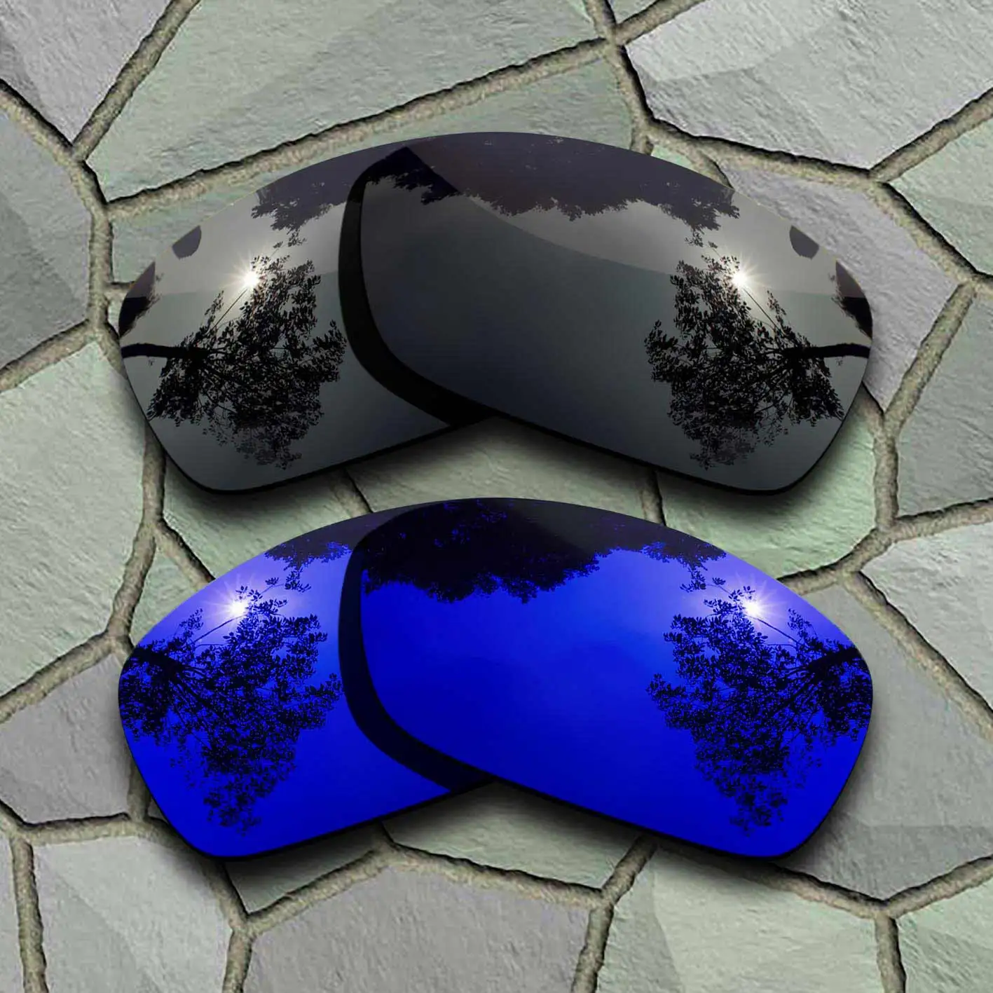 Black-Violet Blue Серые черные и фиолетовые синие солнцезащитные очки поляризованные Сменные линзы для солнцезащитных очков - Цвет линз: Black-Violet Blue