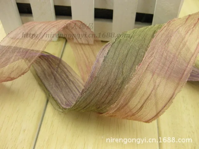 New 25mm Corrugated yarn Riband Organza satin ribbons DIY hair accessories bowknot materials Polyester Ribbons 5Mlot_6