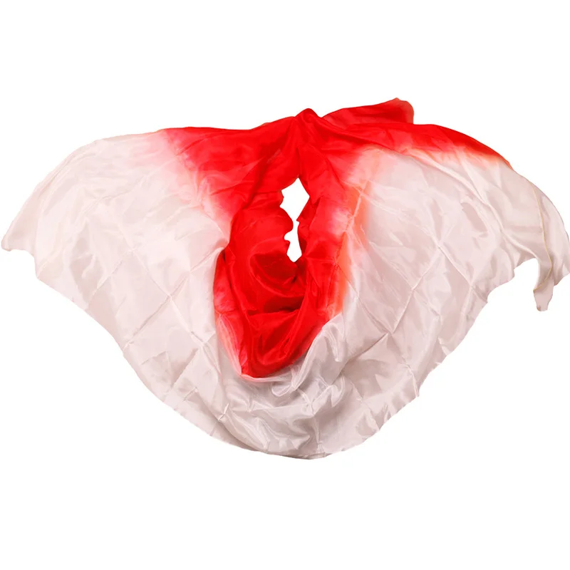 New Pure Silk Belly Dance Veils Belly Dance Scarf Silk Veils Practice Stage Performance white+red New Pure Silk Belly Dance Veils Belly Dance Scarf Silk Veils Practice Stage Performance white+red