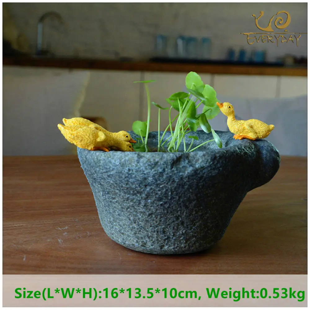 ED original quality design big size decorative flowerpot fairy garden creative modern style stone shape duck home/garden decor 