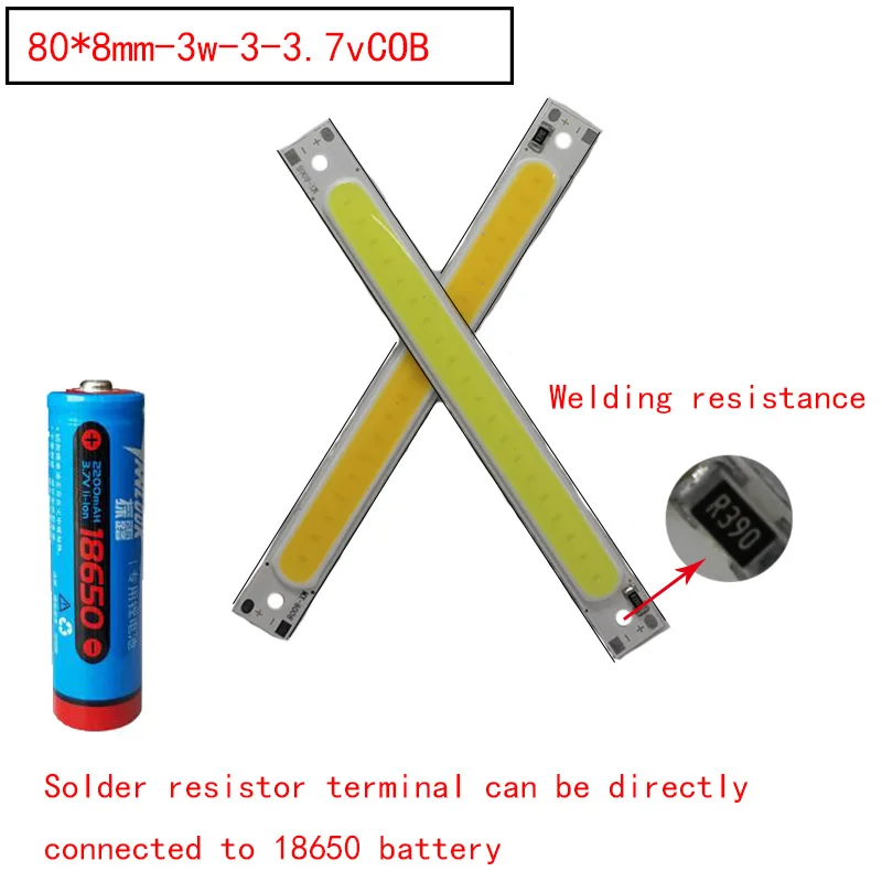 3 в 5 в красный/теплый/белый/синий цвет светодиодный COB источник бар чип Диоды 3 Вт светодиодный COB полоса низкого напряжения 3 в 1 батарея 5 в светодиодный 5 В USB светильник - Испускаемый цвет: 3v-3.7v COB