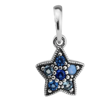 

925 Sterling Silver Jewelry Bright Star Pendant Charms Beads Fit Silver Charm Bracelet for Women DIY Jewelry Winter Collection