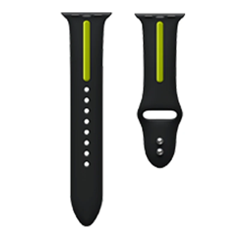black cyan OSRUI спортивный силиконовый ремешок для apple watch band 42 мм 38 мм iwatch band 44 мм/44 3 2 1 резиновый браслет наручные часы аксессуары - Цвет ремешка: black cyan