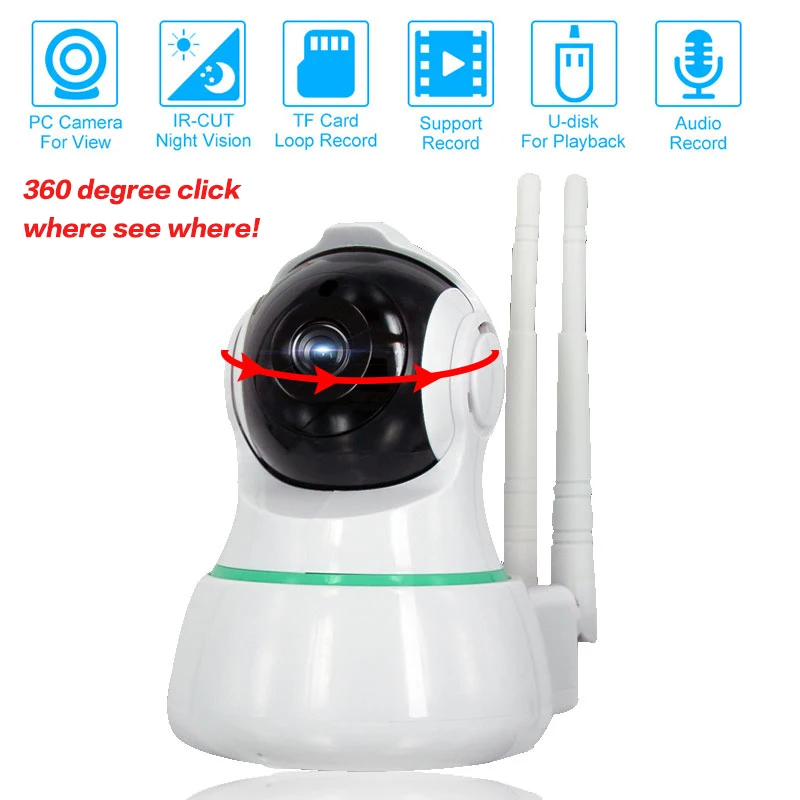 1080 P 360 градусов Fisheye безопасности IP Камера Беспроводной панорамный PTZ ИК Ночное