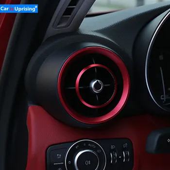 

4 pcs 2 Colors Car Front Air Outlet Decoration Ring Frame Sticker Sport Car styling For Alfa Romeo Giulia 2017 2018 accessories