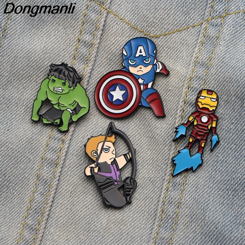 

L2414 Superhero Cute Metal Enamel Pin and Brooches Backpack/Bags Badge Denim Brooch Collar Jewelry Gifts 1pcs