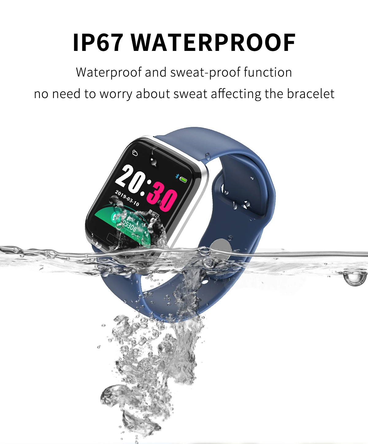 Женский Смарт-браслет, пульсометр, кровяное давление, фитнес-браслет, умный будильник, часы, водонепроницаемый браслет для Android IOS PK Y7