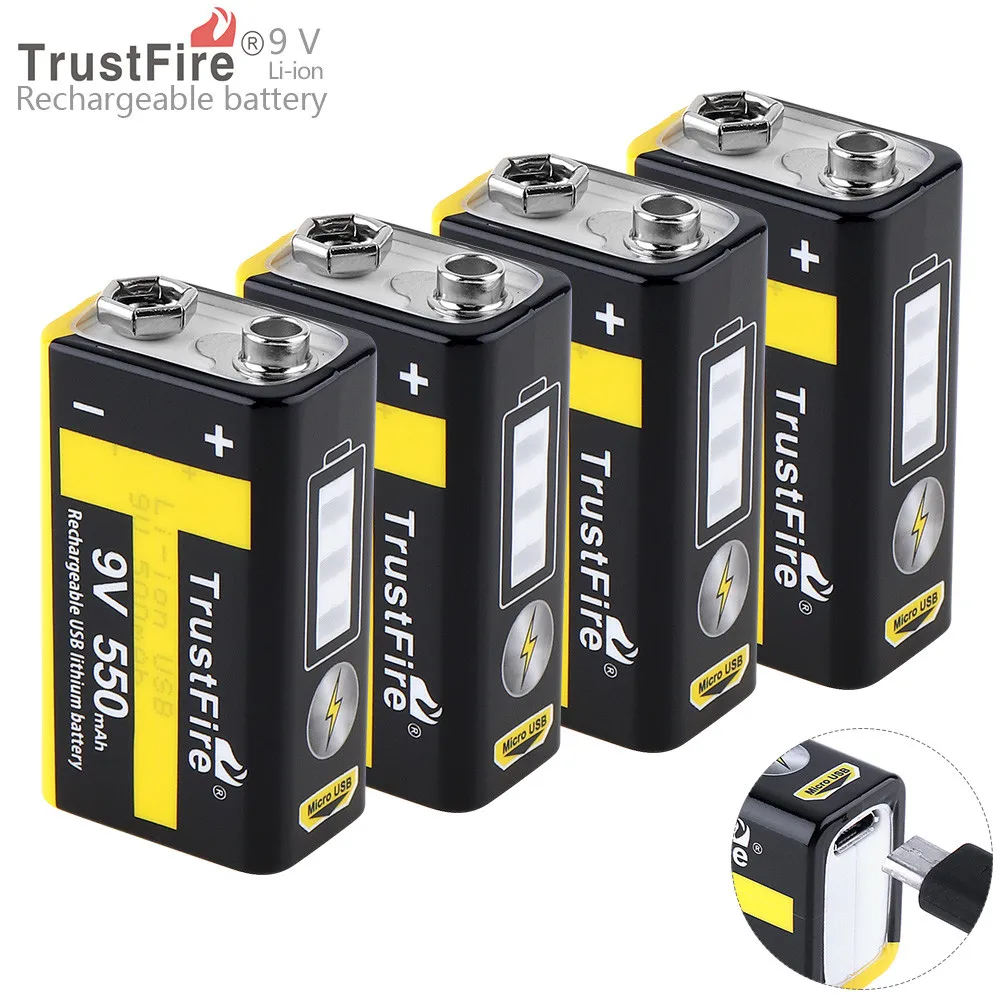 

TrustFire 550mAh 9V Rechargeable USB Lithium Battery with Safety Relief Valve LED Indicator for Multimeter Microphone