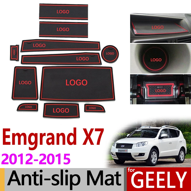

Anti-Slip Gate Slot Mat Rubber Coaster for Geely Emgrand X7 2012 2013 2014 2015 Accessories Car Stickers 11 Pcs Red High Quality