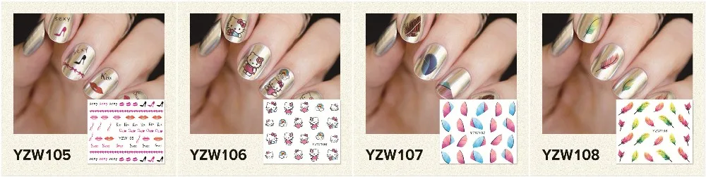 YWK 1 лист Горячие золотые стикеры 3D на ногти Nail Art DIY ногтей декоративные наклейки фольга обертывания Маникюр Инструменты для укладки(YZW-6004