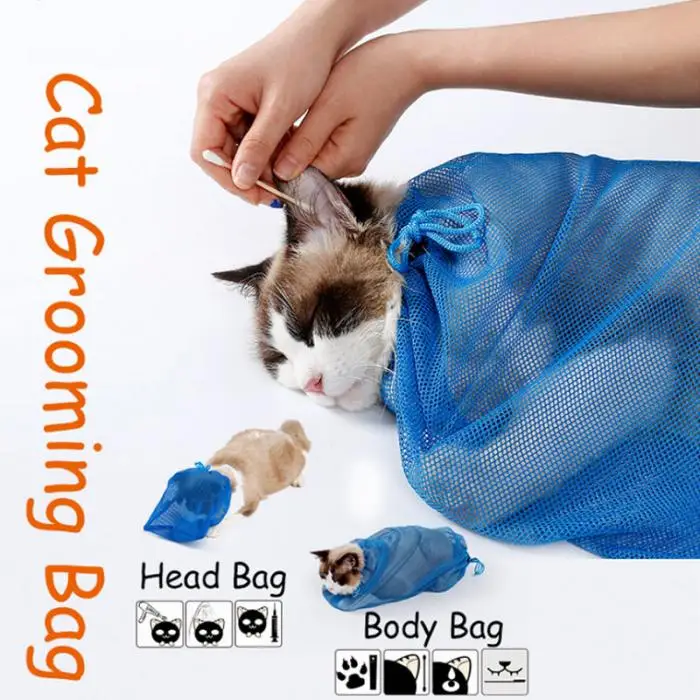 Pet Cat Shower Bag Kitten Grooming Nail Trimming Adjustable Anti-Scratching Bag Hogard