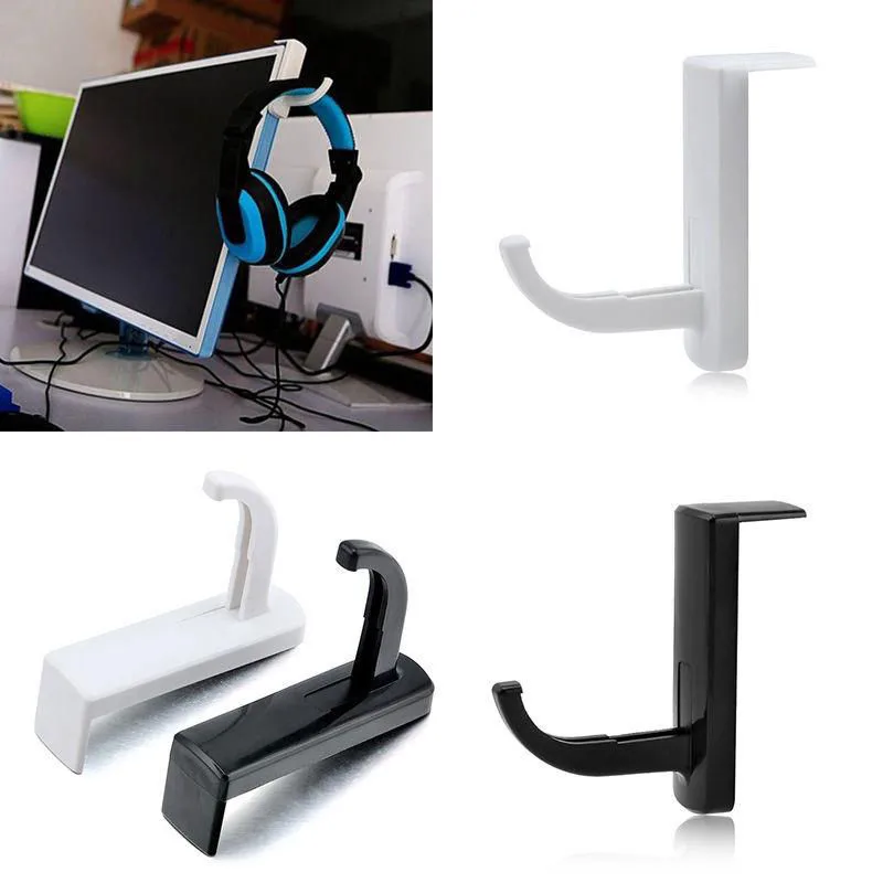 

New Arrival 1pc 2Colors Rack Wall PC Monitor Display Hook Plastic Headphone Headset Earphone Holder Stand Mayitr
