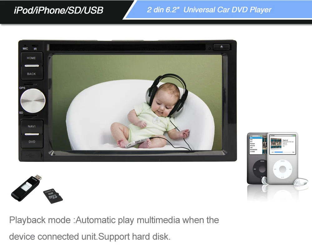 Sale 6.2 Inch Universal Android 8.1 Car DVD Player for Honda City 1997-2006 for Odyssey/CRV/Fit Jazz/Stream/Everus WIFI 7