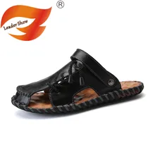 Leader Show/мужские сандалии, модные летние мужские сандалии, уличные пляжные сандалии высокого качества, Нескользящие, удобные, повседневные сандалии на плоской подошве