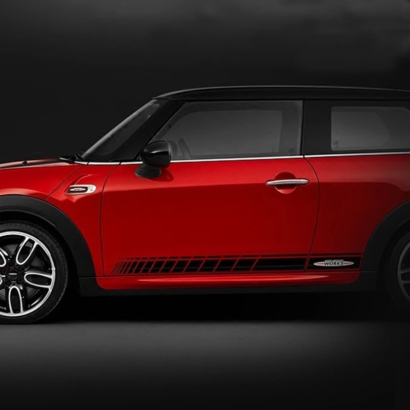 Автомобильная боковая юбка JCW Racing Stripes наклейка и украшение для MINI Cooper S R56 R55 F55 F56 R60