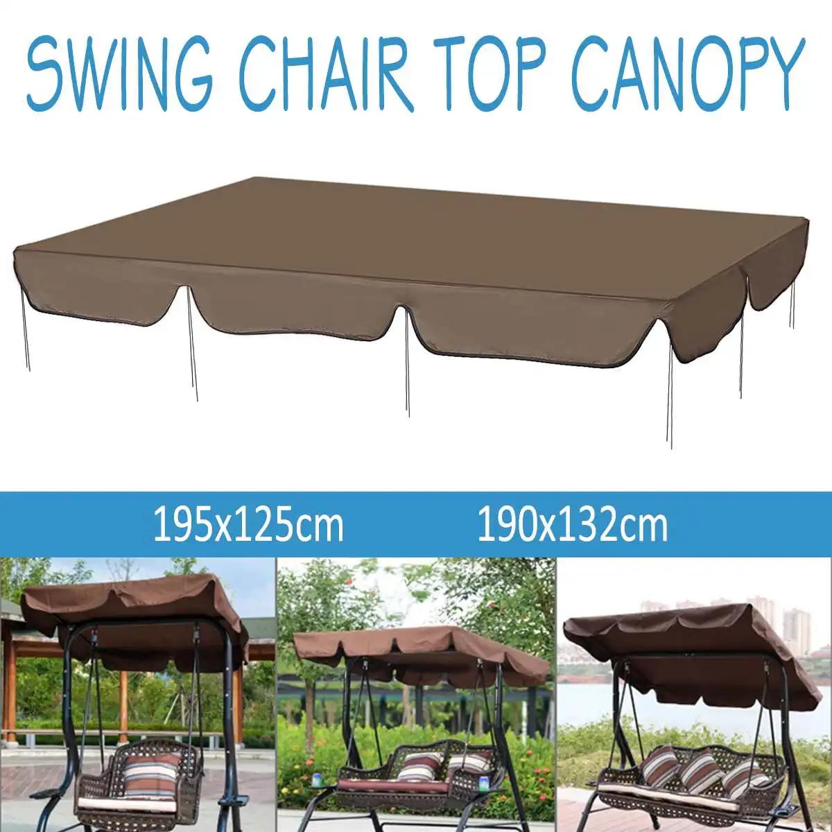 

Waterproof Swing Chair Top Cover Awning Outdoor Garden Canopy Replacement Courtyard Swing Chair Hammocks Shade Sails Tent