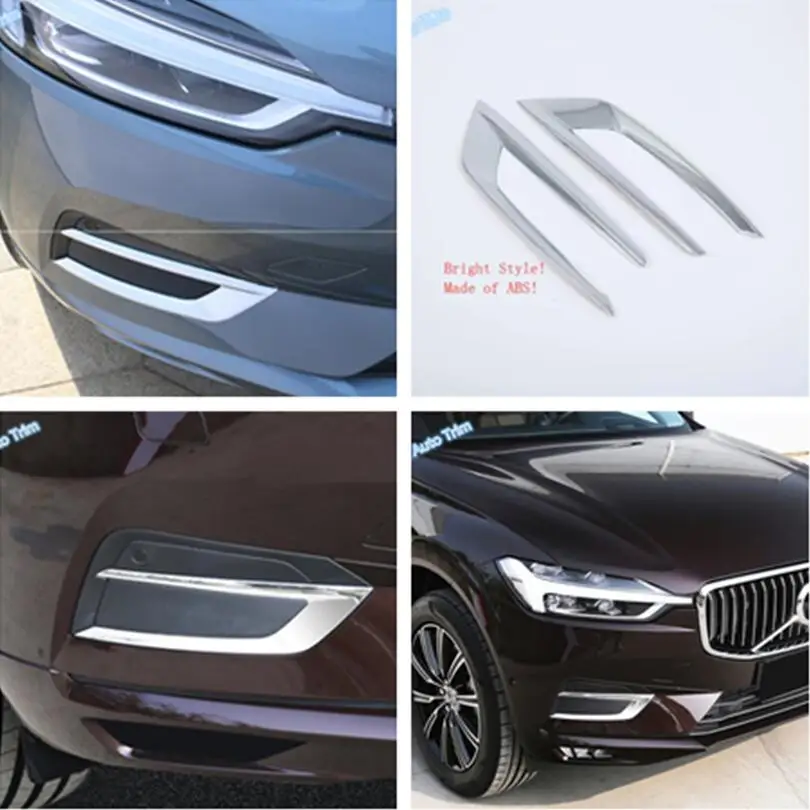 

Lapetus Auto Styling Front Face Fog Lights Lamp Eyelid Eyebrow Frame Cover Trim ABS Fit For VOLVO XC60 2018 2019 Chrome