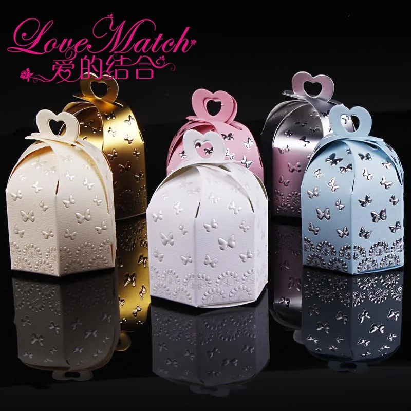 

2019 New 25Pcs Butterfly And Love Heart Candy Boxes Chocolate Packing Gift Box For Guests Party Decoration Wedding Supplies