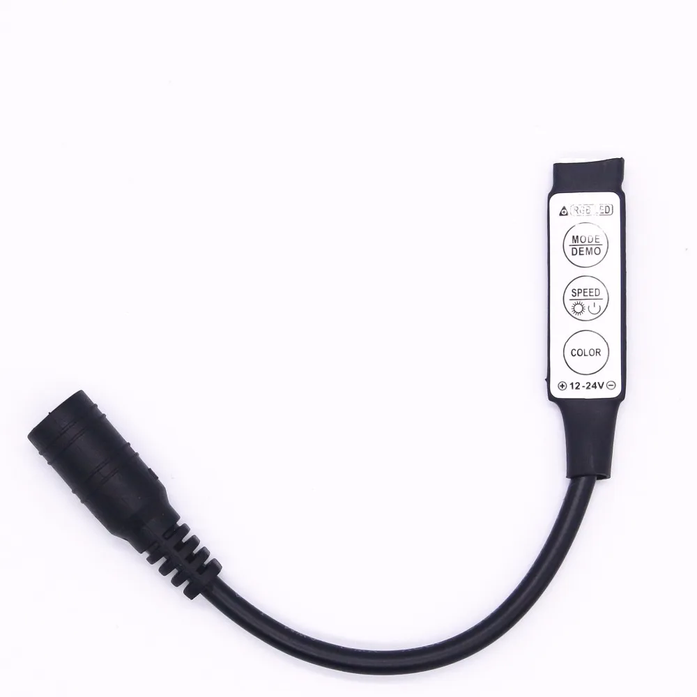 DC 12V 24V светодиодный регулятор регулятора RGB мини 3 ключа пульт дистанционного