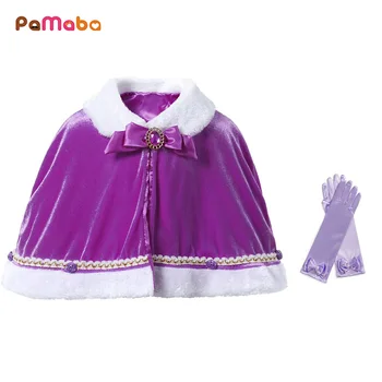 

PaMaBa Children Girls Warm Princess Rapunzel Overcoat Cape Clothes Cinderella Cloak Kids Filles Outwear Clothing Party Accessory