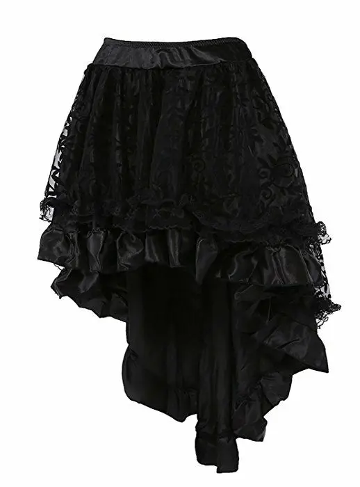 New Girl Vintage Steampunk Gothic Skirt Lace Elastic Waist Skirt ...