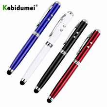 Kebidumei лазерная указка 4 в 1 лазерная указка светодиодный фонарь сенсорный экран Стилус Шариковая ручка 4 в 1 для iPhone планшет сенсорный ручки Мода