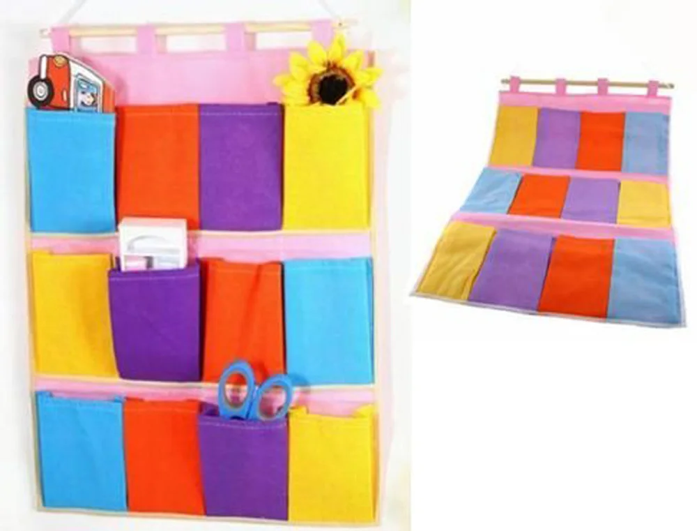 FLST Colorful Wall Door Cloth Hanging Storage Bags Case Pocket Home
